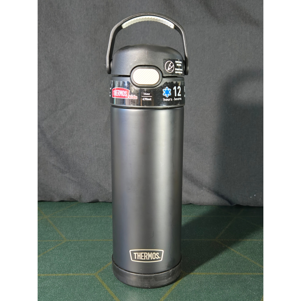 Thermos Water Bottle, Black, 16oz